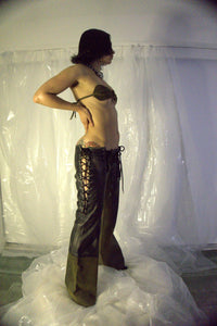 Leather lace up